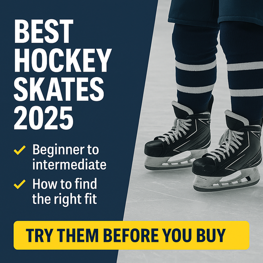Promotional digital graphic showcases hockey skates for 2025