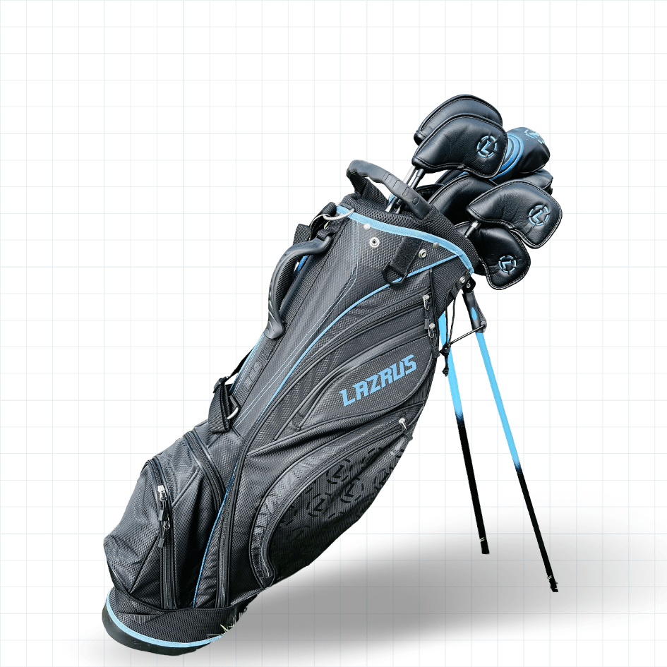 Lazrus Golf 11 pc Set - Driver, 3W, 4H, 6-PW Irons, 52° Wedge, Putter & Bag