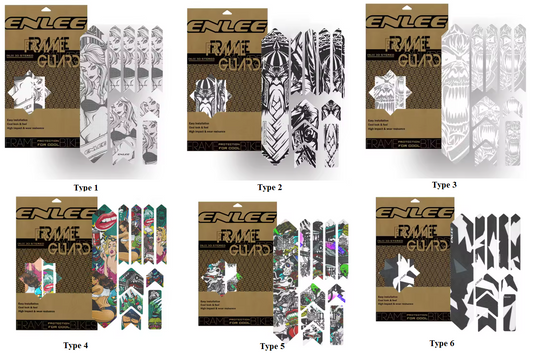 Enlee 3D Bicycle Sticker MtTB PVC Anti-Scratch Waterproof No Yellowing Protective Film Bicycle Frame Protector Accessories TM01