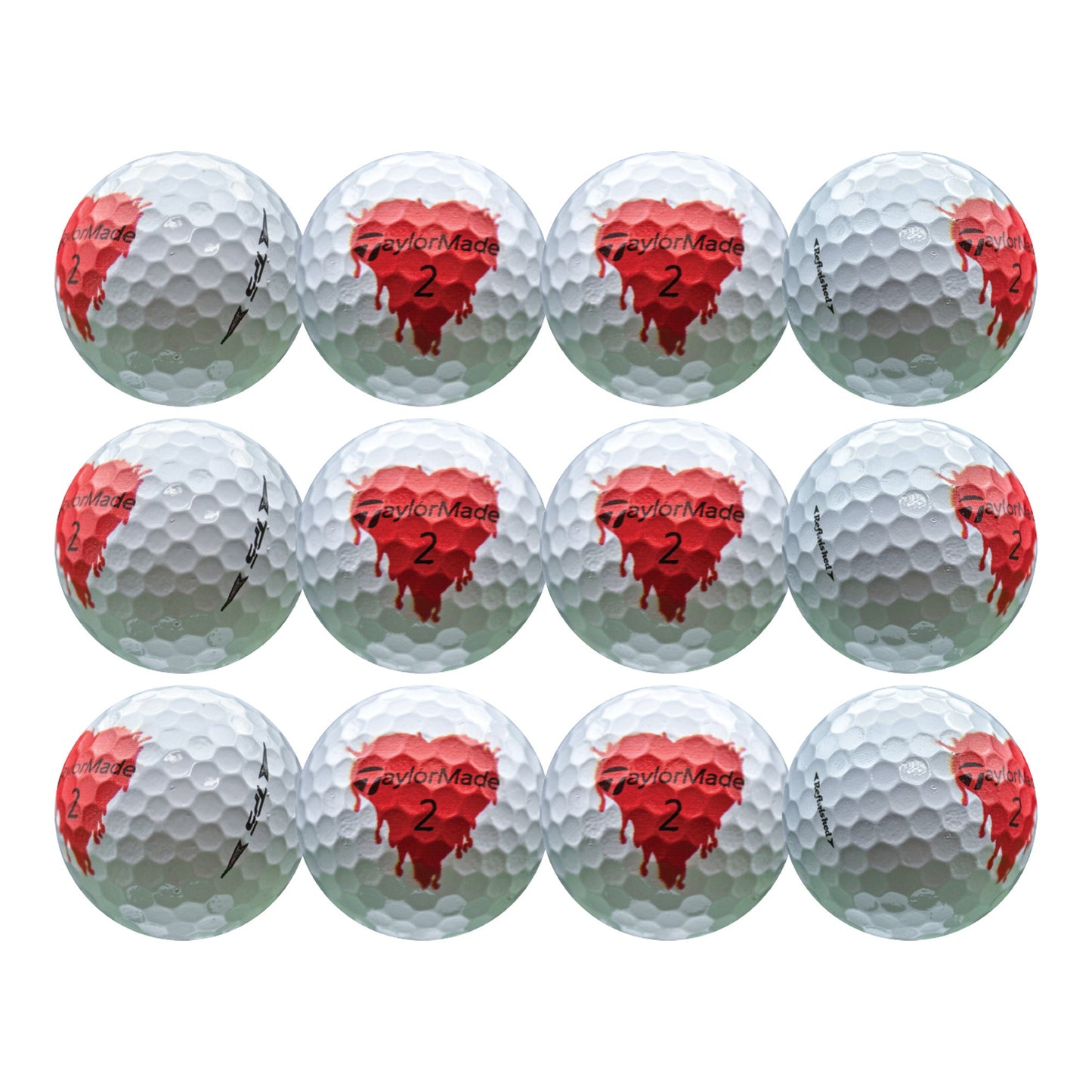 Refurbished TaylorMade TP5 Bleeding Hearts Golf Balls