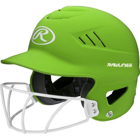 Rawlings 2023 Coolflo Highlighter HS/College FP Batting Helmet w/ Mask (OSFM)