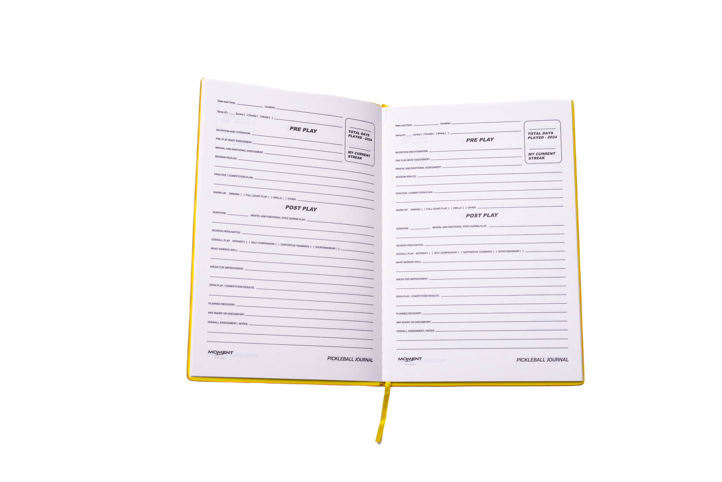 Moment Pickleball Practice & Play Mindfulness Journal