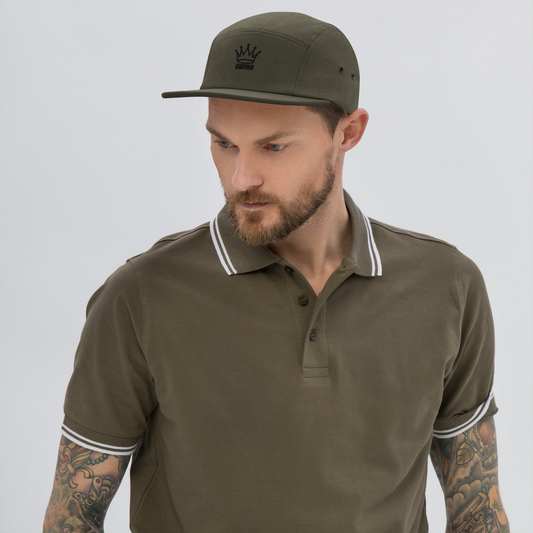 CROWN PICKLEBALL - 5-panel Flat Bill Hat (Olive)