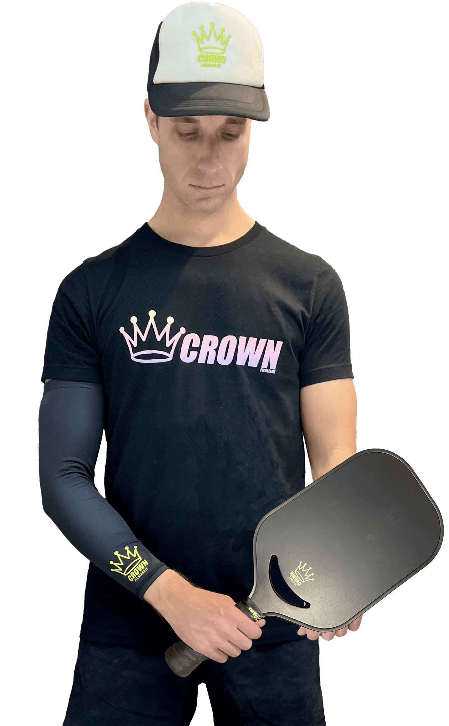 CROWN PICKLEBALL - SLEEVE - SERIOUS BLACK (Black/Yellow)