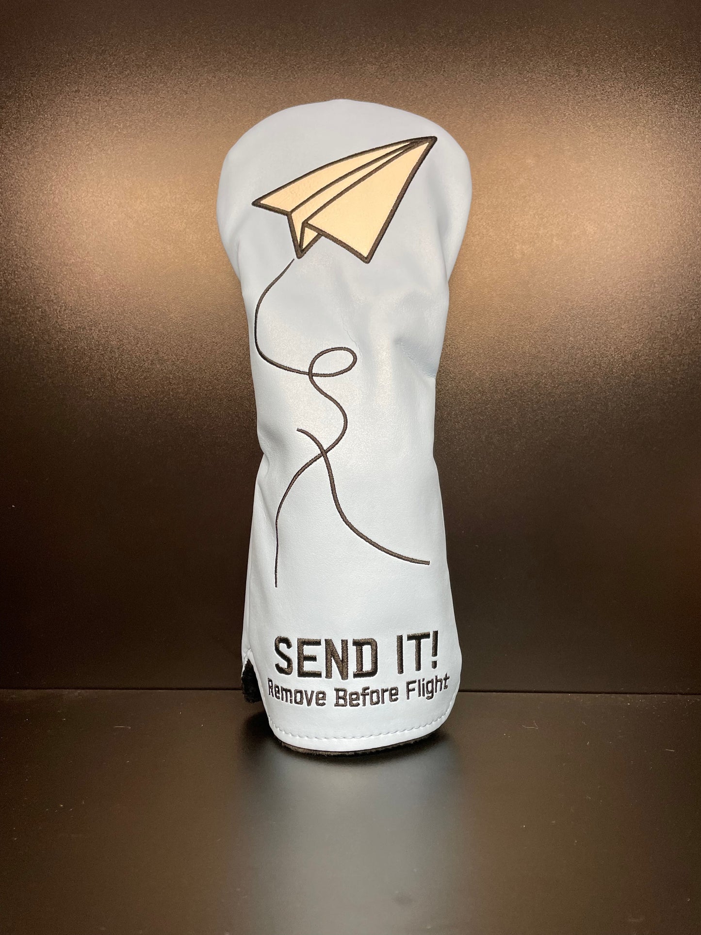 BLUE Headcover w/ White Paper Airplane - SEND IT! Headcover