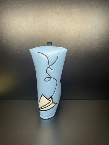 BLUE Headcover w/ White Paper Airplane - SEND IT! Headcover