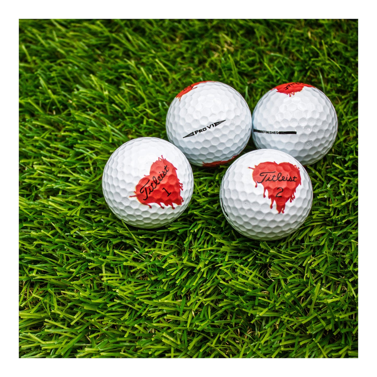 Refurbished Titleist Pro V1 Bleeding Hearts Golf Balls