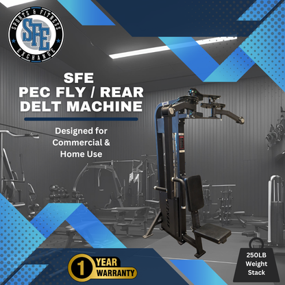 Selectorized Pec Fly & Rear Delt Fly (Pec Deck) w/ 250lb weight stacks (New)