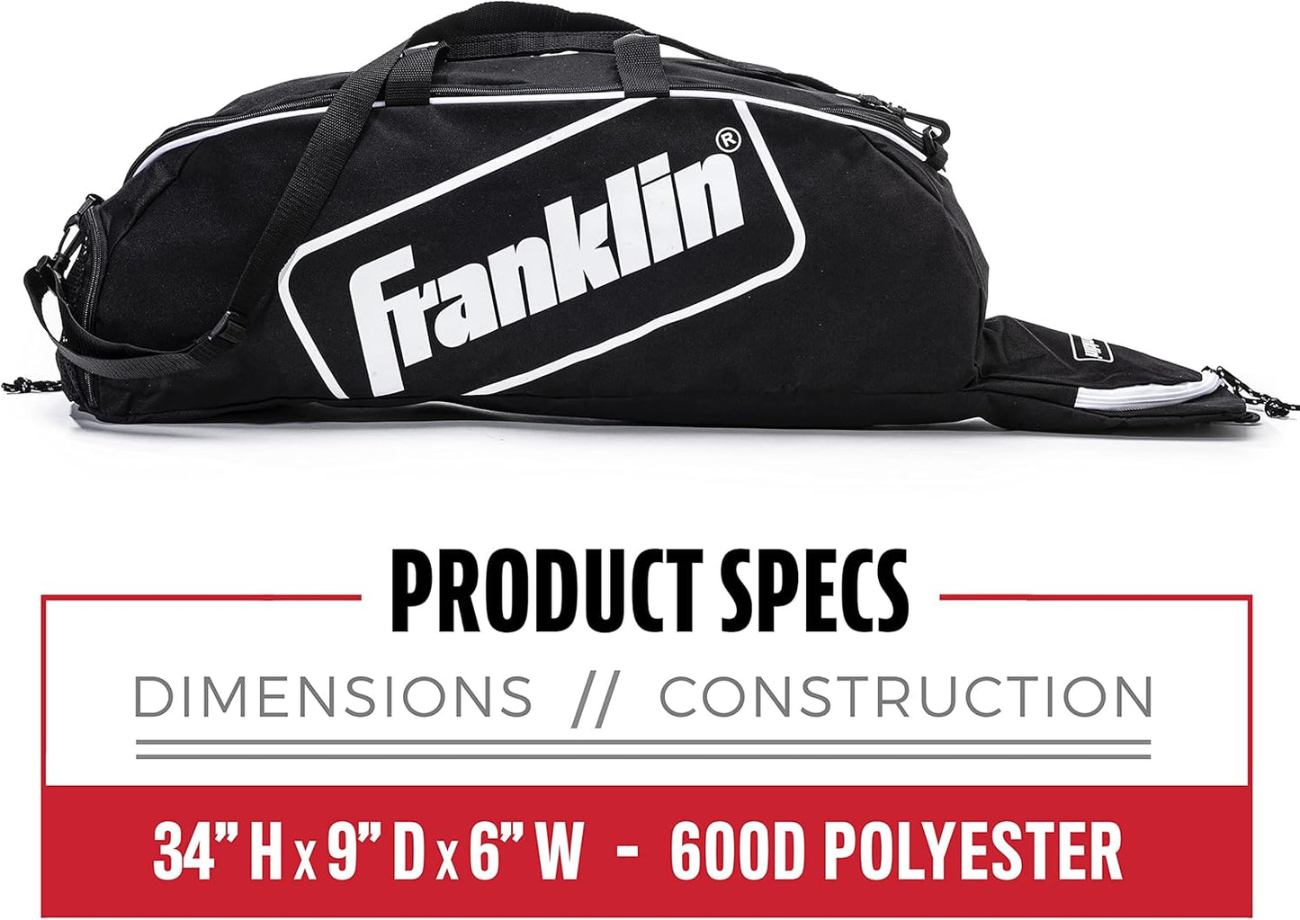 Franklin Sports Junior Baseball Equipment Bag - Stay Organized On and Off the Field