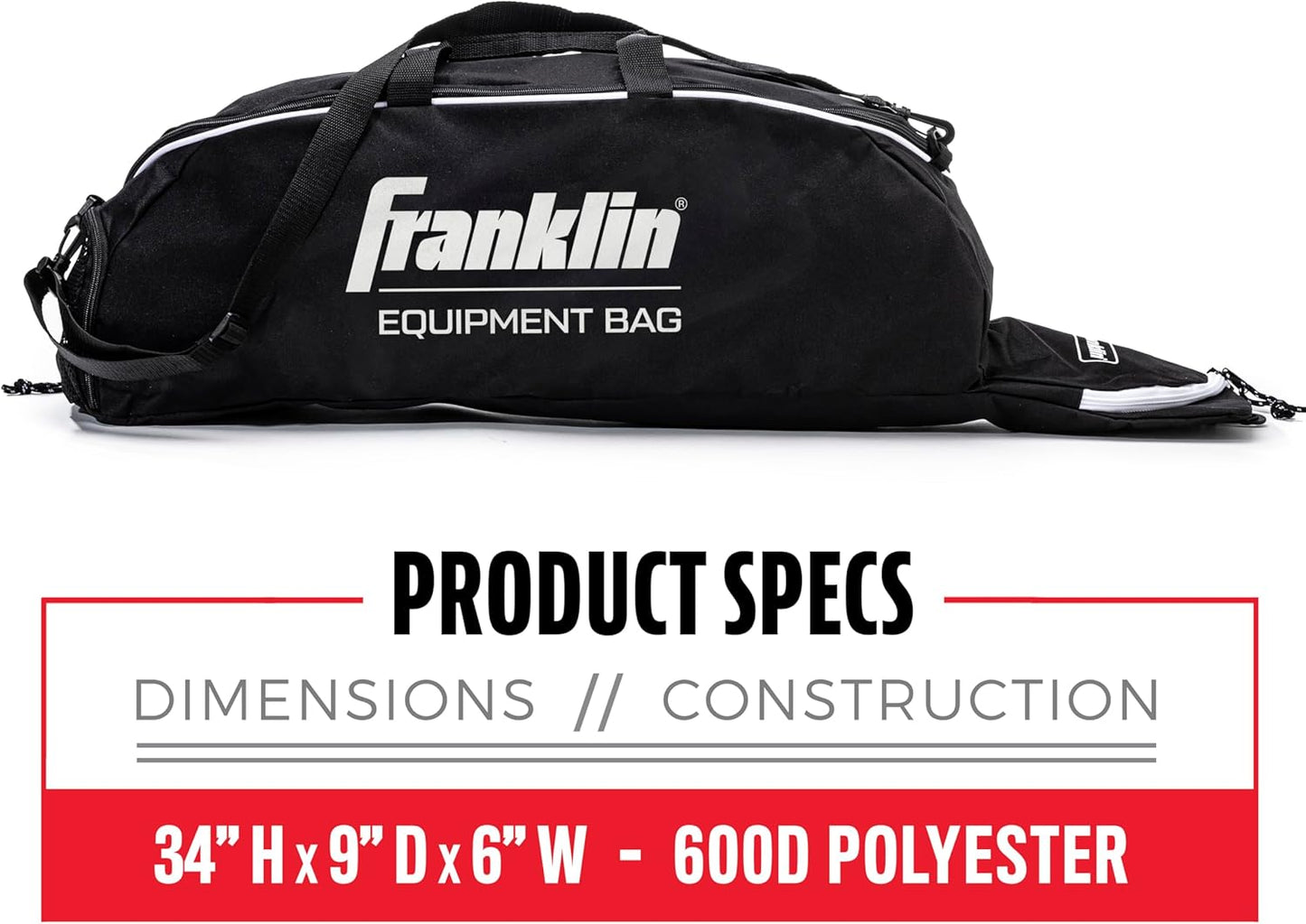 Franklin Sports Junior Baseball Equipment Bag - Stay Organized On and Off the Field