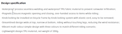 Rhinowalk Waterproof Magnetic Bicycle Top Tube Bag-2L, K33