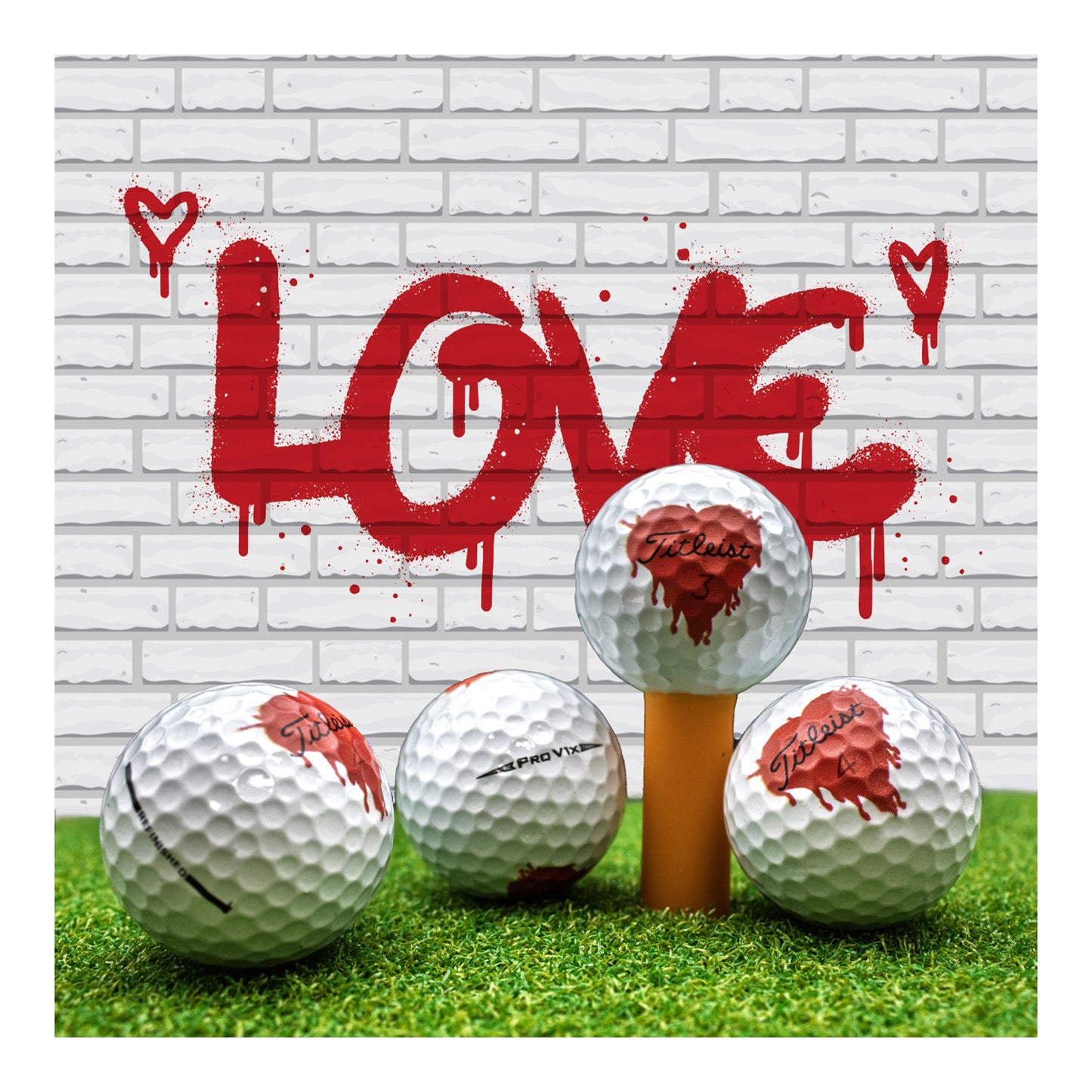 Refurbished Titleist Pro V1x Bleeding Heart Golf Balls