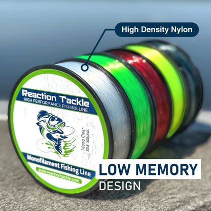 Reaction Tackle Nylon Monofilament Fishing Line 350 yard spools