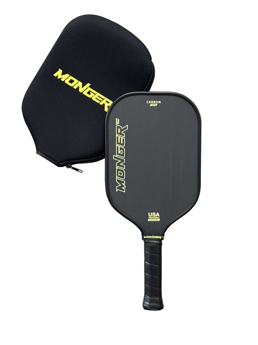Monger 16mm Carbon Power Pro Gen 2 Thermoformed T700 Toray Carbon Fiber Pickleball Paddle Gold “Free Cover”