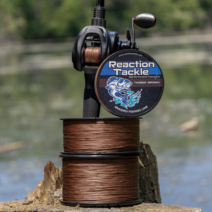 Reaction Tackle Braided Fishing Line - Timber Brown - NEW
