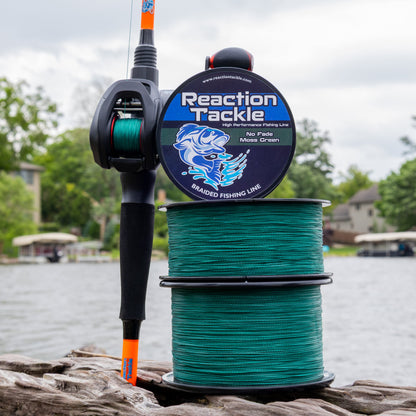 Reaction Tackle Braided Fishing Line - NO FADE Moss Green - NEW