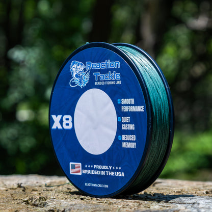 Reaction Tackle BRAIDED IN THE USA Fishing Line- 8X- NEW