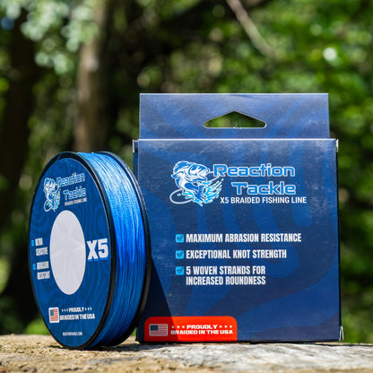 Reaction Tackle BRAIDED IN THE USA Fishing Line- 5X- NEW