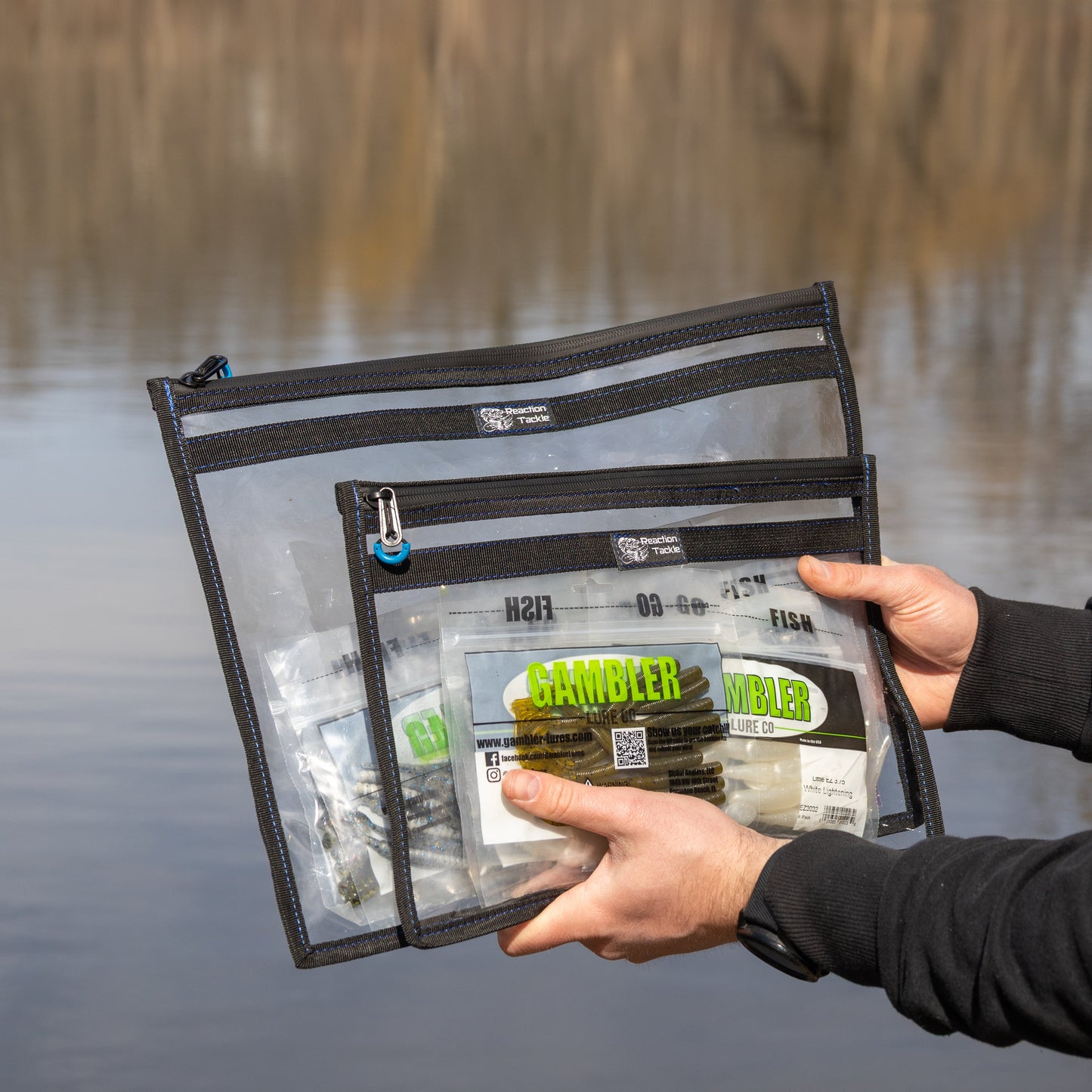 Reaction Tackle Clear Storage Bag Tackle Pak - Water-Resistant Plastic Storage - New
