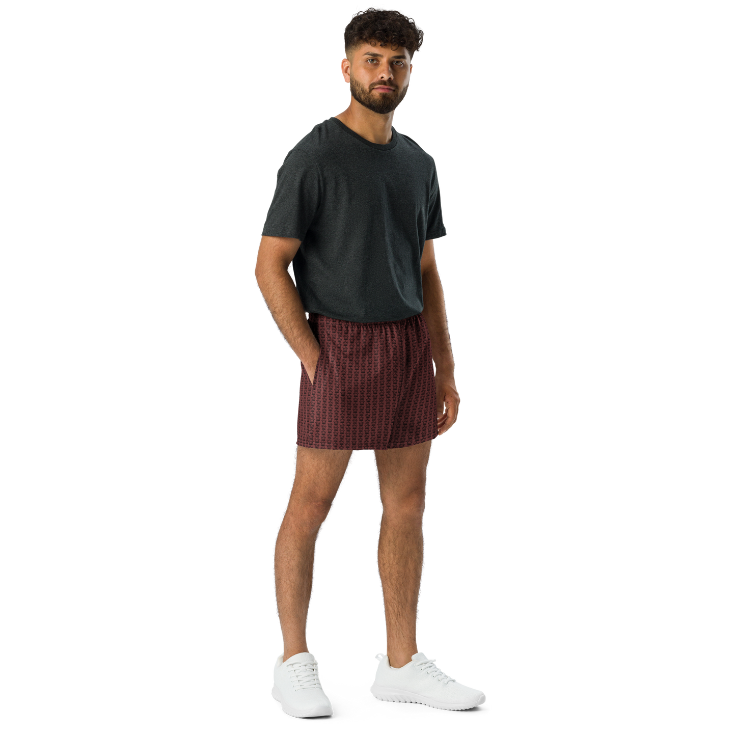 CROWN PICKLEBALL - Logo Pattern Short (Burgundy)