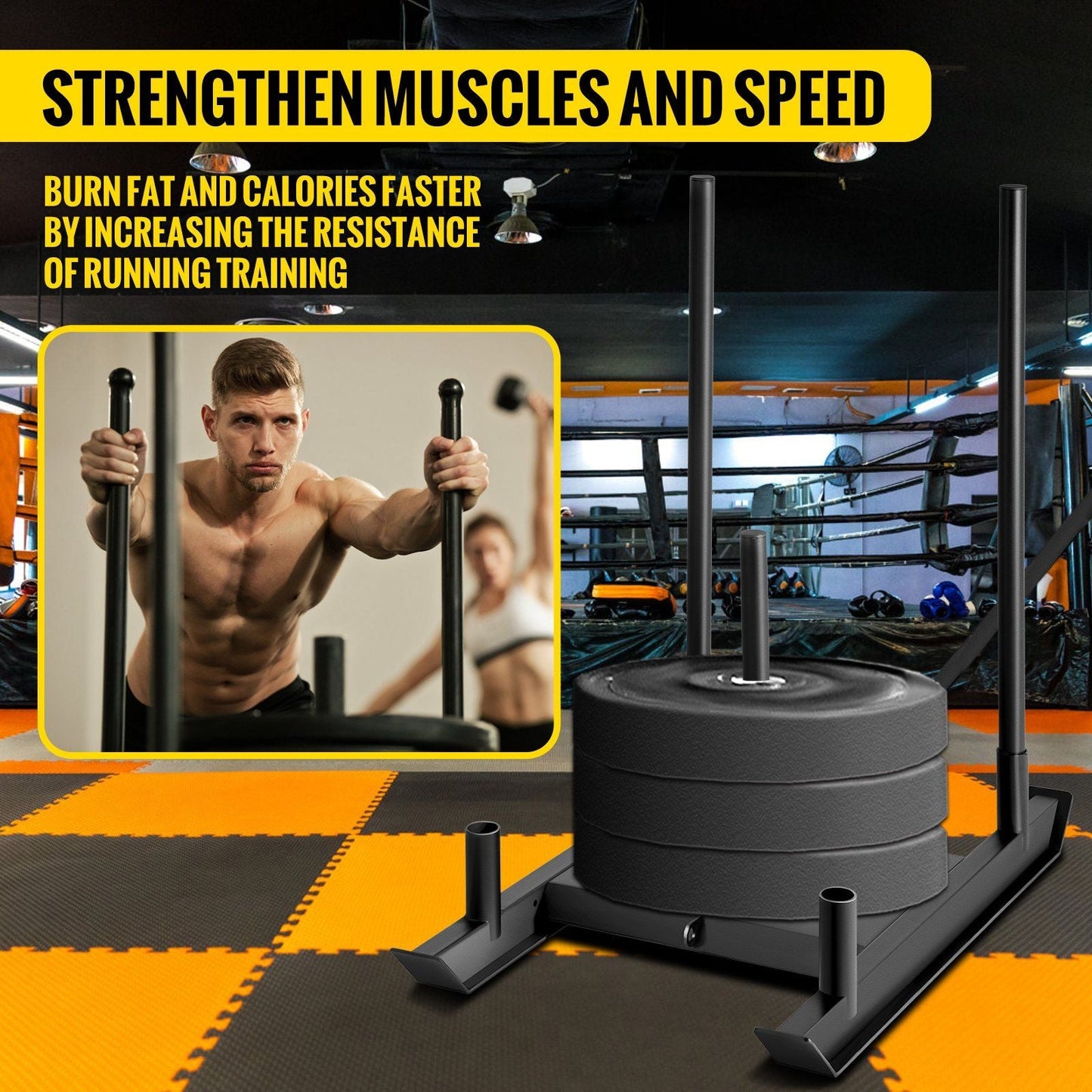 Weight Sled System Push Pull Drag Power Speed Athlete Training Strength Workout