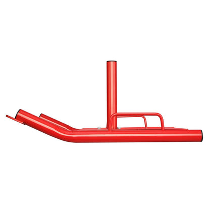 Weight Training Pull Sled, Fitness Strength Speed Training Sled, Steel Power Sled Workout Equipment for Athletic Exercise and Speed Improvement, Suitable for 2" Weight Plate, Red