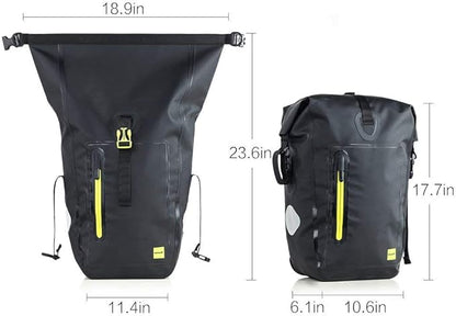 Rhinowalk 25 Liter Waterproof Bike Pannier Bag- Cargo Rack Saddle Bag Shoulder Bag Laptop Pannier Bag
